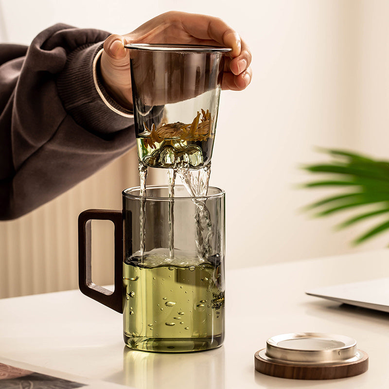 A524 Glass Tea Cup Home Tea Separation Tea Brewing Cup