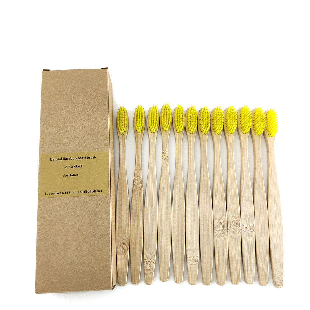 12 Bamboo charcoal environmentally friendly toothbrushes