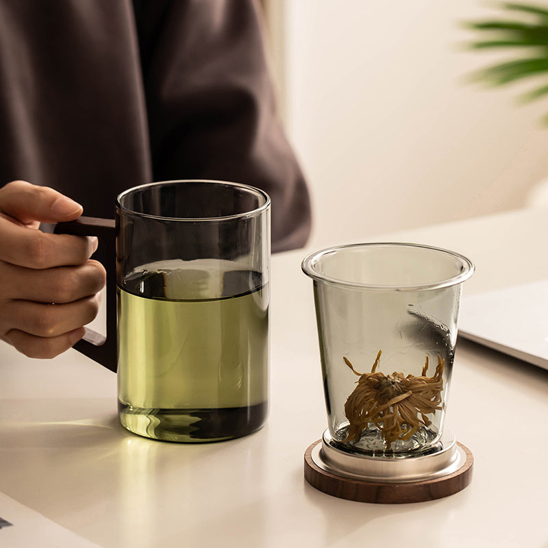 A524 Glass Tea Cup Home Tea Separation Tea Brewing Cup