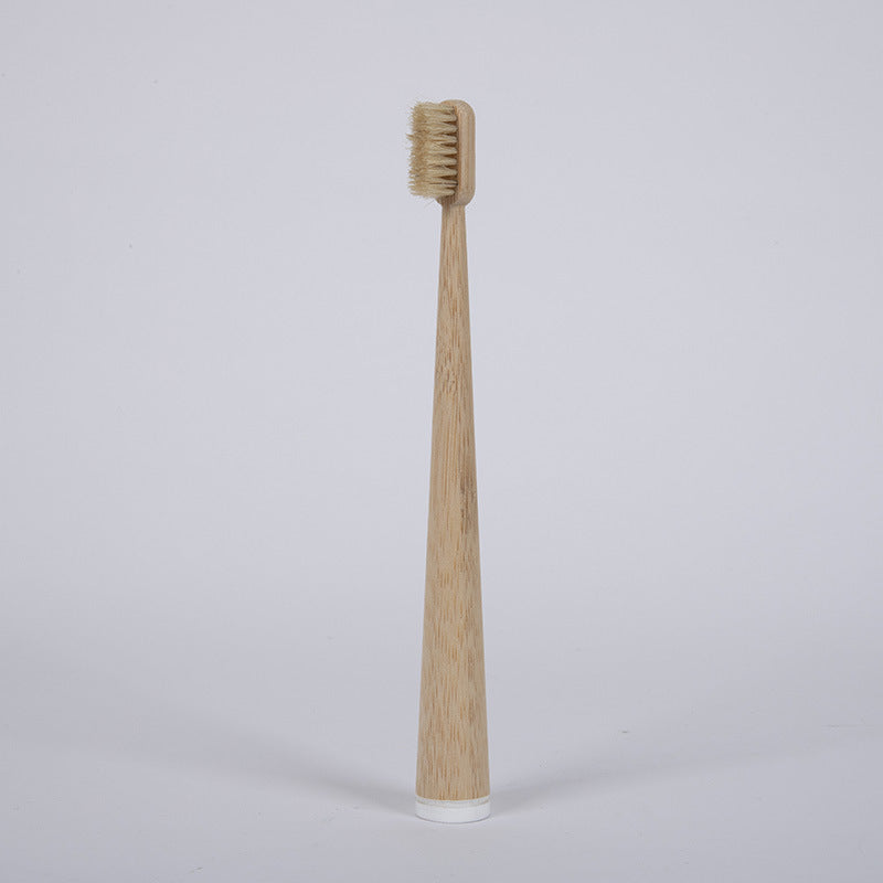 Bamboo Toothbrush Large Tail Cone Shaped Flocking Manual Bamboo Toothbrush
